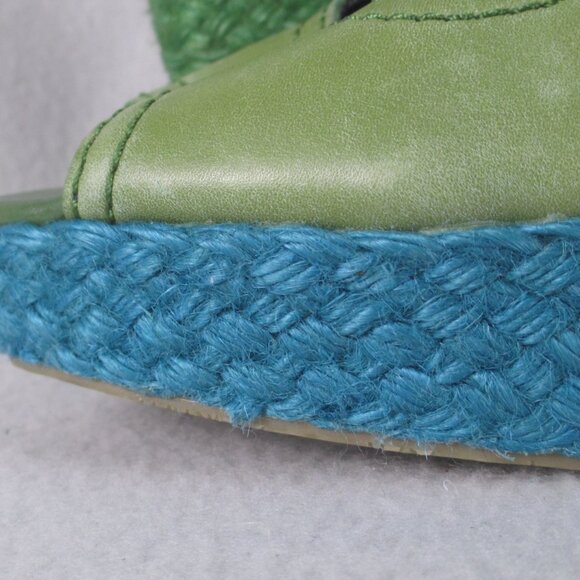 Calvin Klein Jeans “Hallen” Espadrille Wedge Heels – Green/Blue – Women’s Size 8 - Picture 5 of 15
